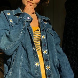 Denim Daisy Skirt by Bob Mackie Wearable Art